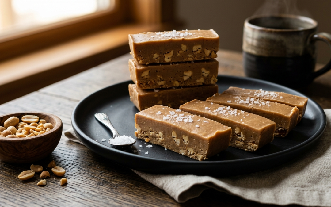 Crunchy Keto-Vegan Peanut Butter Fudge Bars