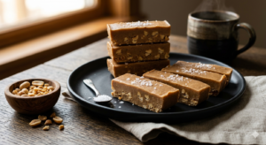 Crunchy Keto-Vegan Peanut Butter Fudge Bars
